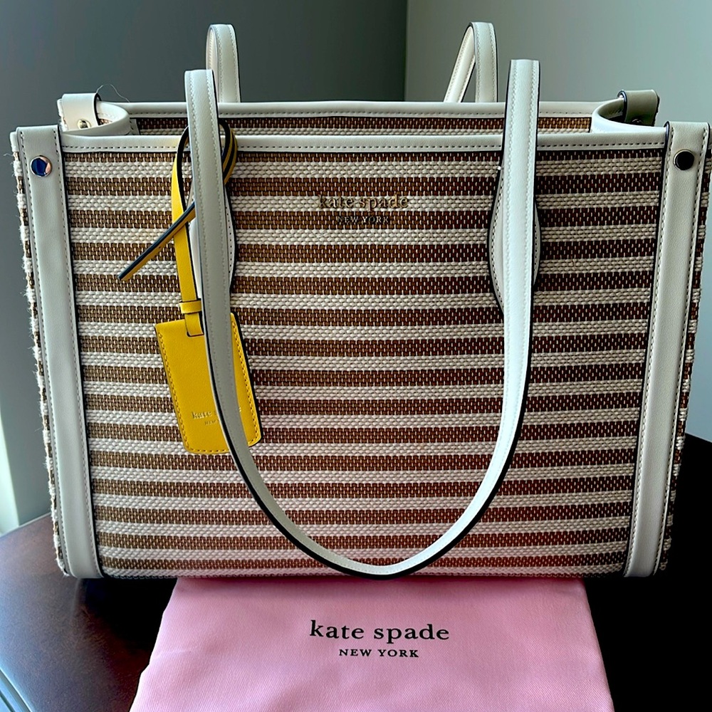 Kate Spade Brown and Cream Tote Bag